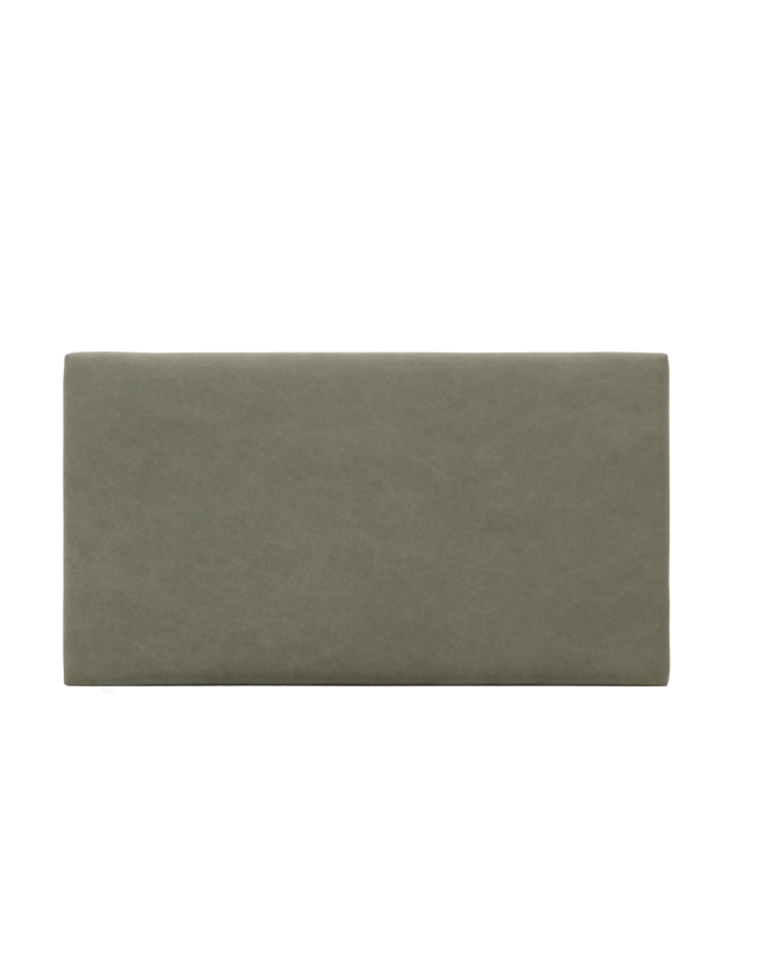 Deco wood Cabecero tapizado en color verde de 90x80cm