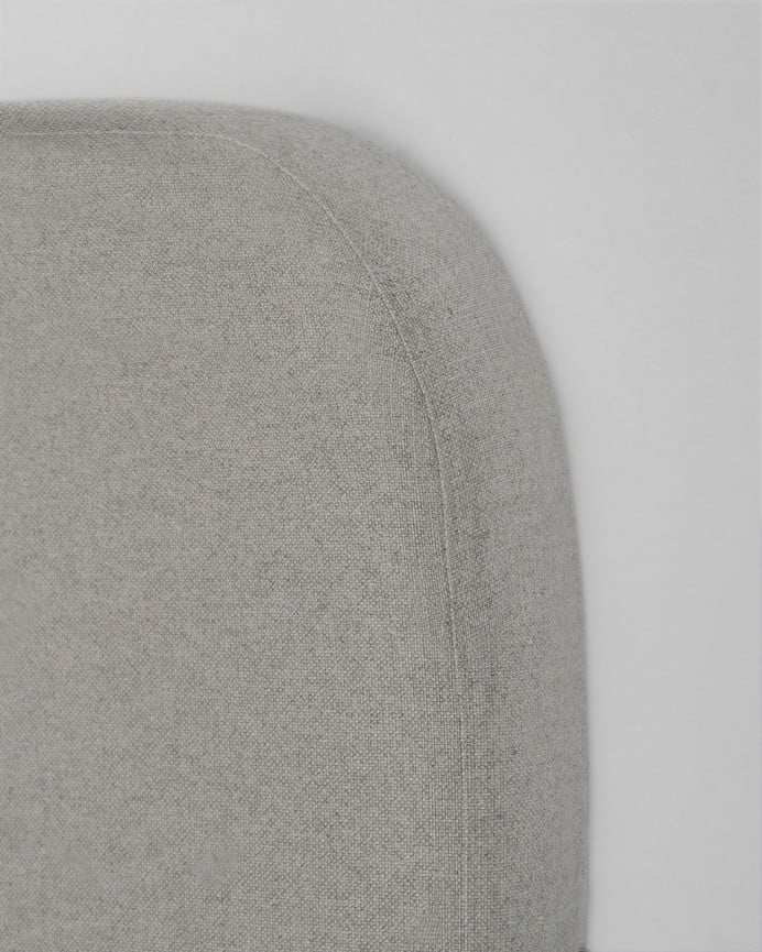 Deco Wood Cabecero Tapizado Horizontal Con Estructura De Madera Acabado En Gris De 150x80cm