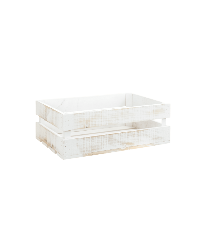 Deco wood Caja de madera maciza decapada de 49x30 5x17 5cm