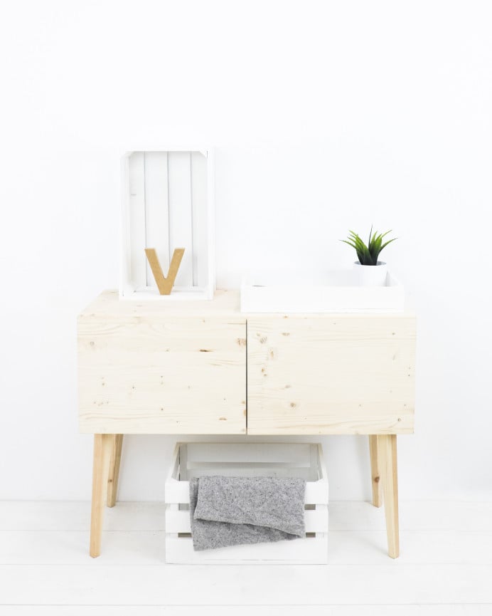 Deco Wood Caja De Madera Maciza En Tono Blanco De 49x30 5x7 5cm