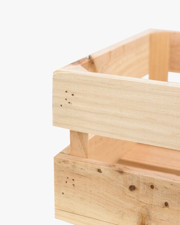 Deco Wood Caja De Madera Maciza En Tono Natural De 49x30 5x17 5cm