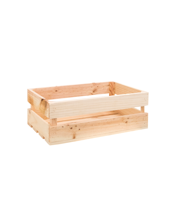 Deco wood Caja de madera maciza en tono natural de 49x30 5x17 5cm