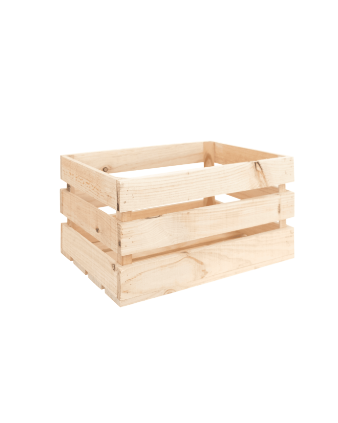 Deco wood Caja de madera maciza en tono natural de 49x30 5x25 5cm