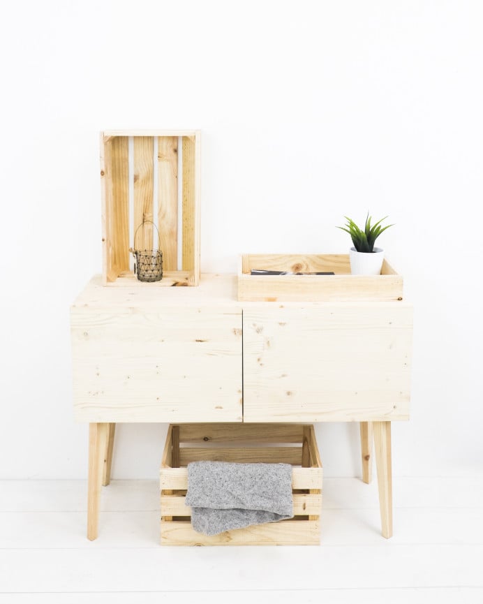 Deco Wood Caja De Madera Maciza En Tono Natural De 49x30 5x7 5cm