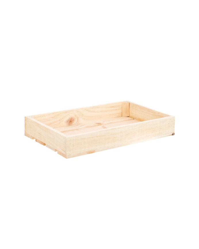 Deco wood Caja de madera maciza en tono natural de 49x30 5x7 5cm