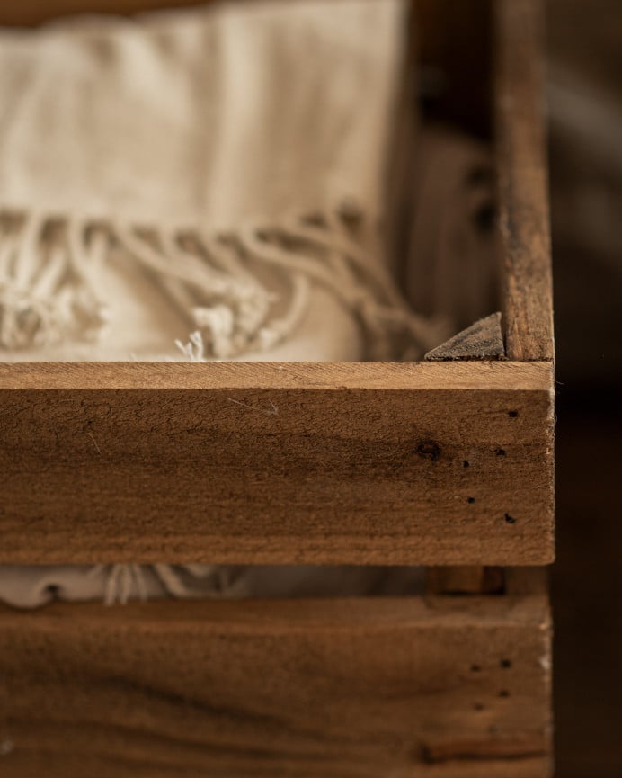 Deco Wood Caja De Madera Maciza En Tono Roble Oscuro De 49x30 5x25 5cm