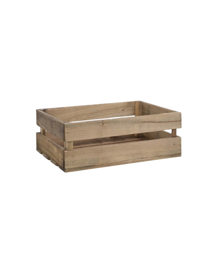 Deco wood Caja de madera maciza en tono roble oscuro de 49x30 5x17 5cm