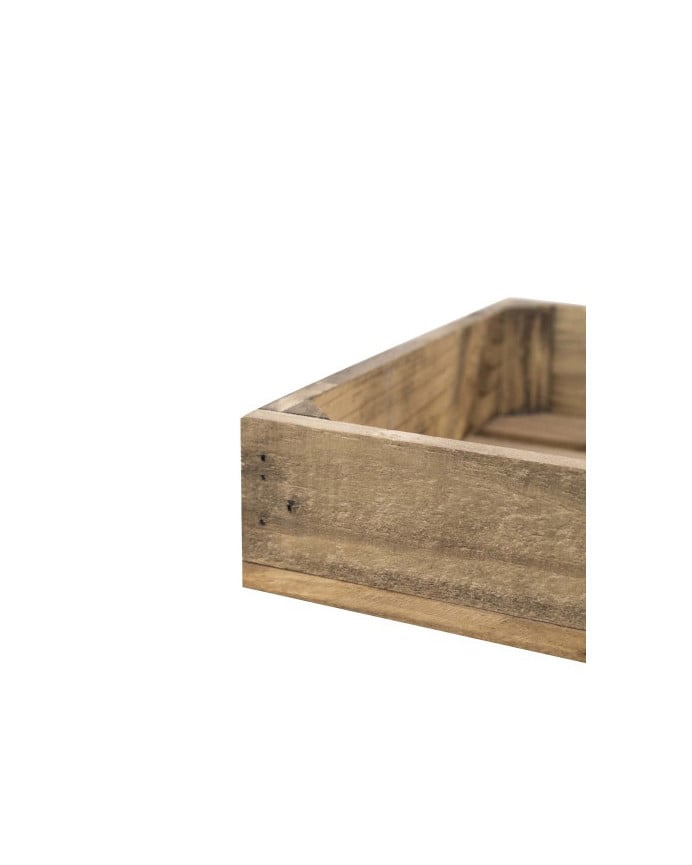 Deco Wood Caja De Madera Maciza En Tono Roble Oscuro De 49x30 5x7 5cm