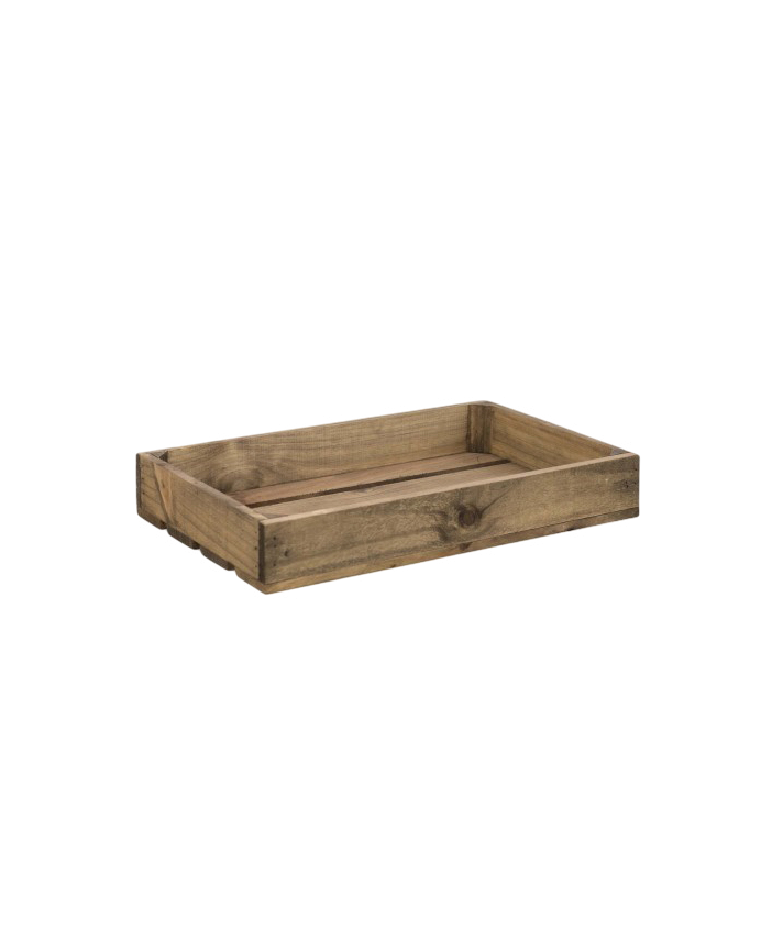 Deco wood Caja de madera maciza en tono roble oscuro de 49x30 5x7 5cm