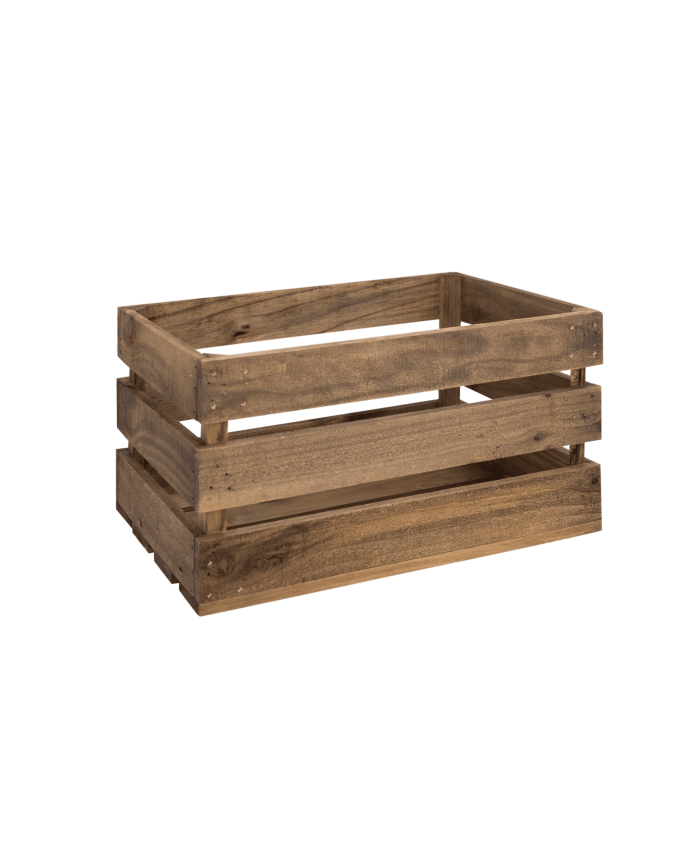 Deco wood Caja de madera maciza en tono roble oscuro de 49x30 5x25 5cm