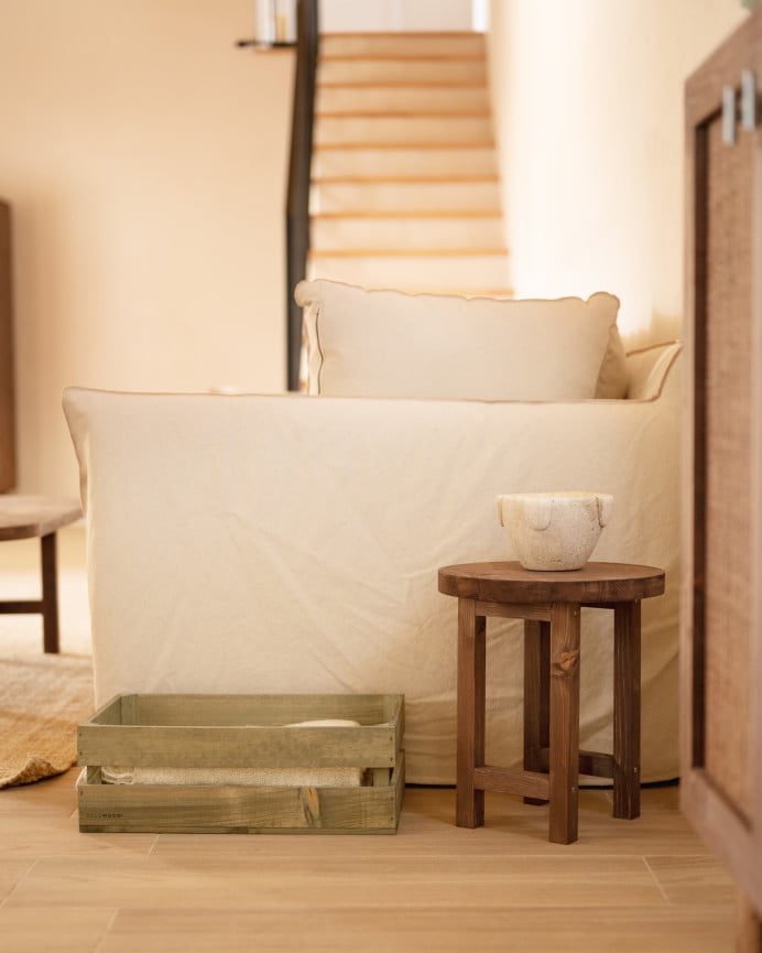 Deco Wood Caja De Madera Maciza En Tono Verde De 49x30 5x17 5cm