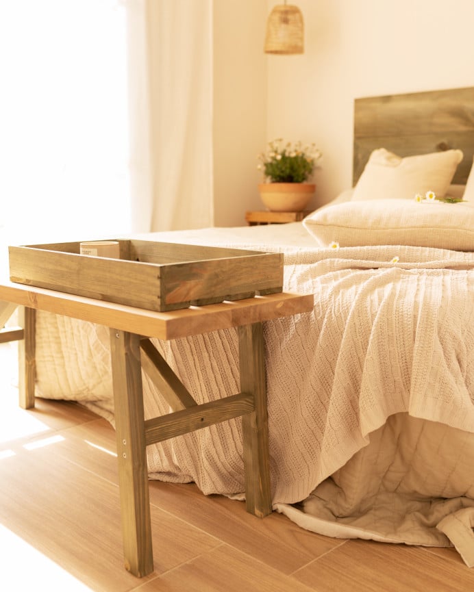 Deco Wood Caja De Madera Maciza En Tono Verde De 49x30.5x7 5cm