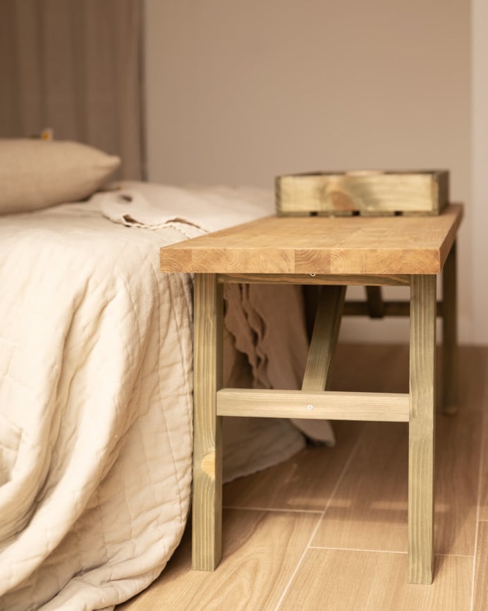 Deco Wood Caja De Madera Maciza En Tono Verde De 49x30.5x7 5cm