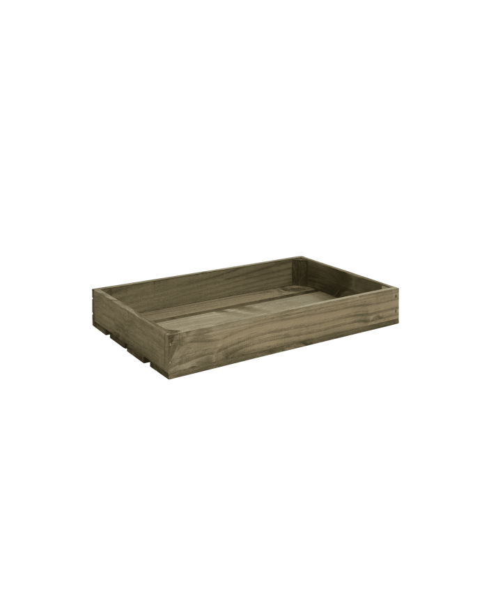 Deco wood Caja de madera maciza en tono verde de 49x30.5x7 5cm
