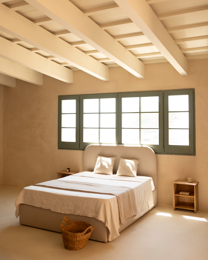 Deco Wood Canapé Tapizado Beige Para Colchón De 90x200cm