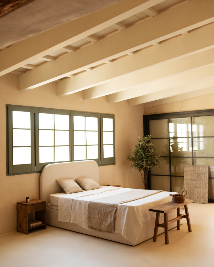 Deco Wood Canapé Tapizado Blanco Para Colchón De 90x200cm