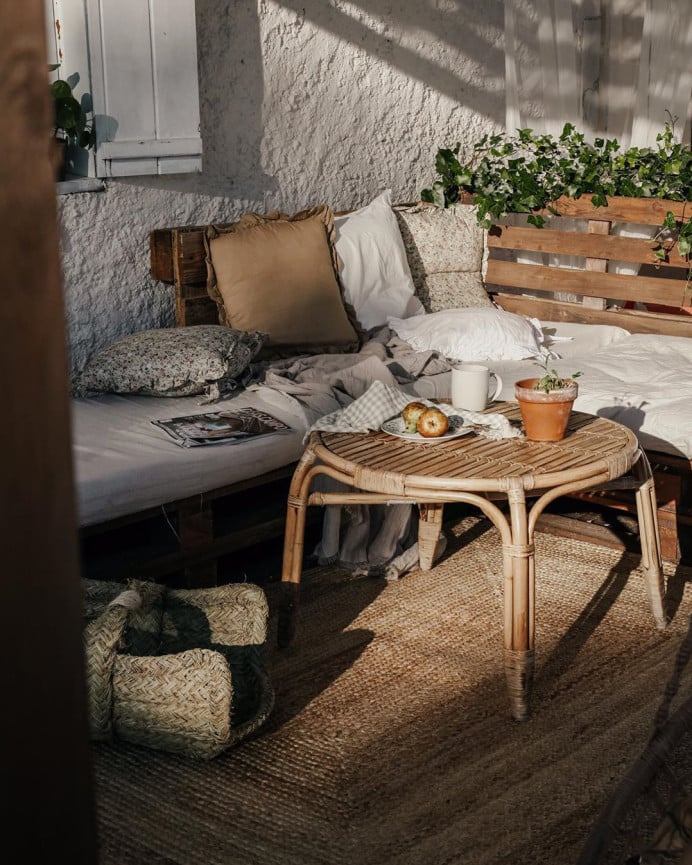 Deco Wood Cesta Revistero De Esparto Natural De 50x40x25cm