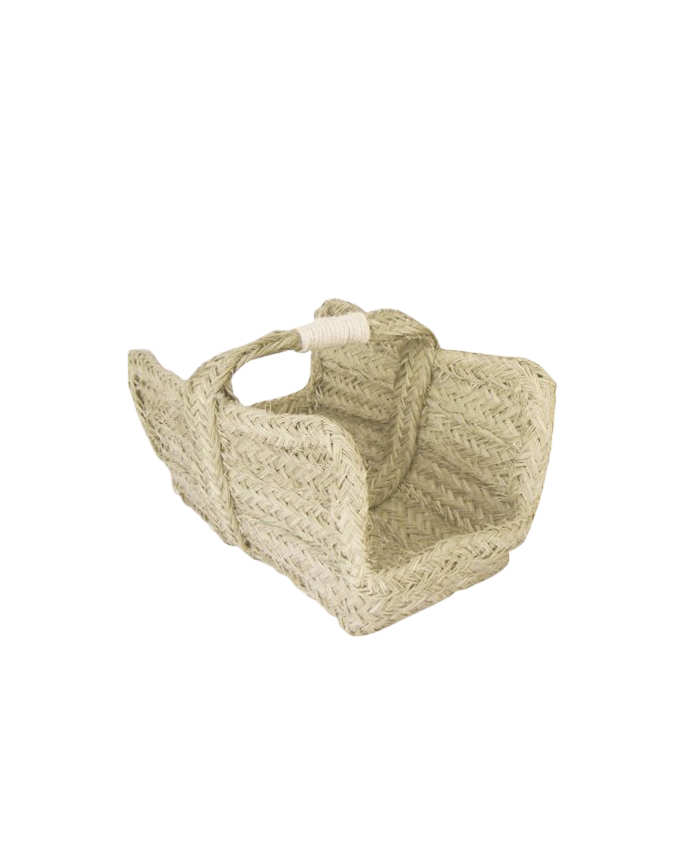Deco wood Cesta revistero de esparto natural de 50x40x25cm