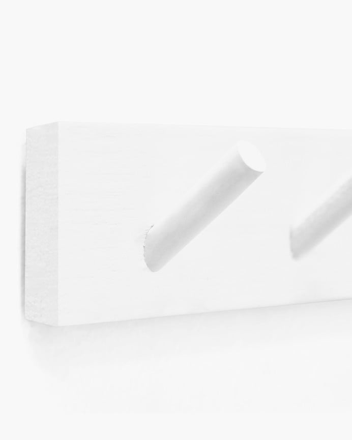 Deco Wood Colgador De Pared De Madera Maciza En Tono Blanco De 26x5cm