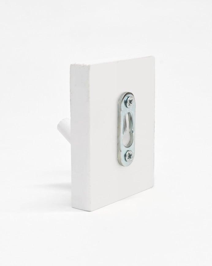 Deco Wood Colgador De Pared De Madera Maciza En Tono Blanco De 8x6cm