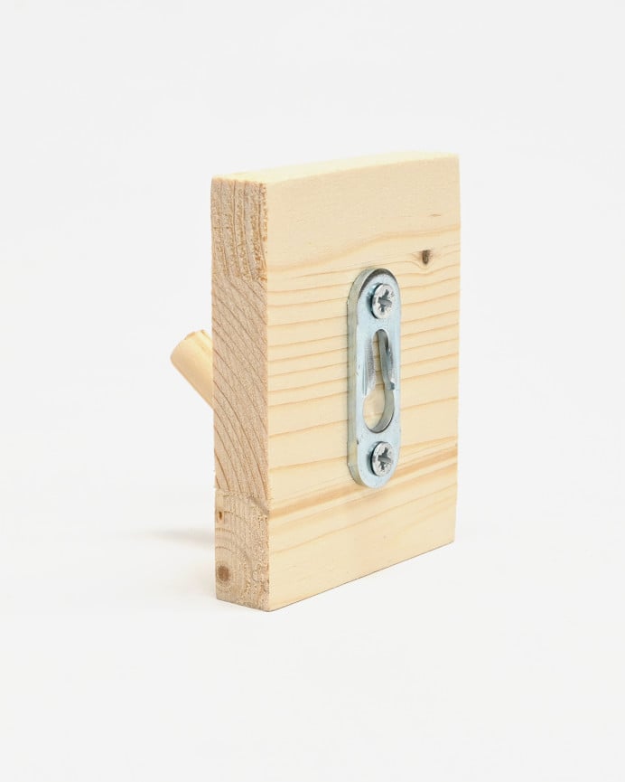 Deco Wood Colgador De Pared De Madera Maciza En Tono Natural De 8x6cm