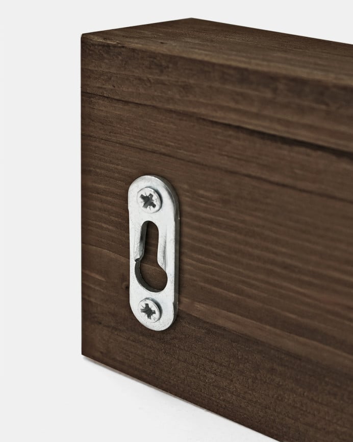 Deco Wood Colgador De Pared De Madera Maciza En Tono Nogal De 61x9 5cm