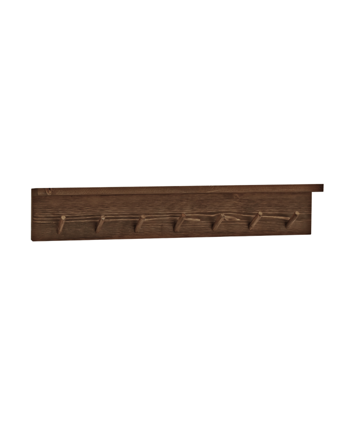 Deco wood Colgador de pared de madera maciza en tono nogal de 61x9 5cm