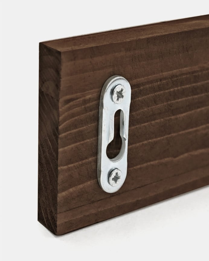 Deco Wood Colgador De Pared De Madera Maciza En Tono Nogal De 26x5cm