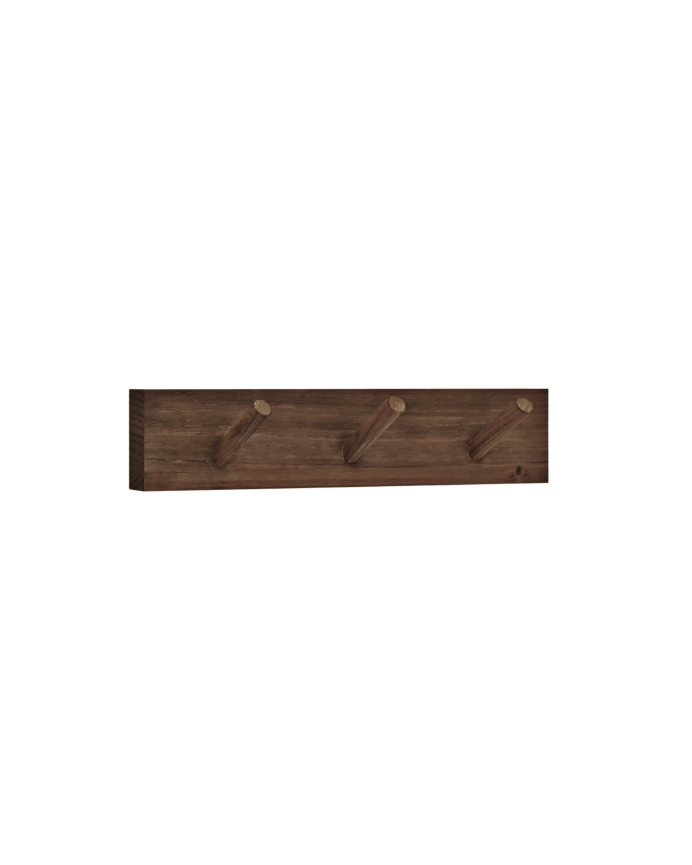 Deco wood Colgador de pared de madera maciza en tono nogal de 26x5cm