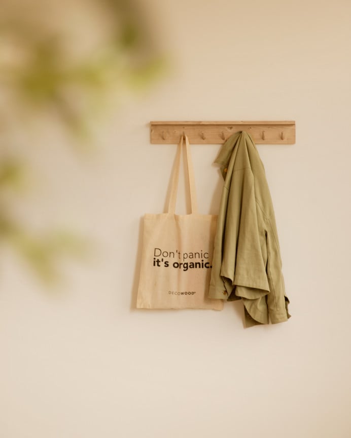 Deco Wood Colgador De Pared De Madera Maciza En Tono Roble Medio De 61x9 5cm