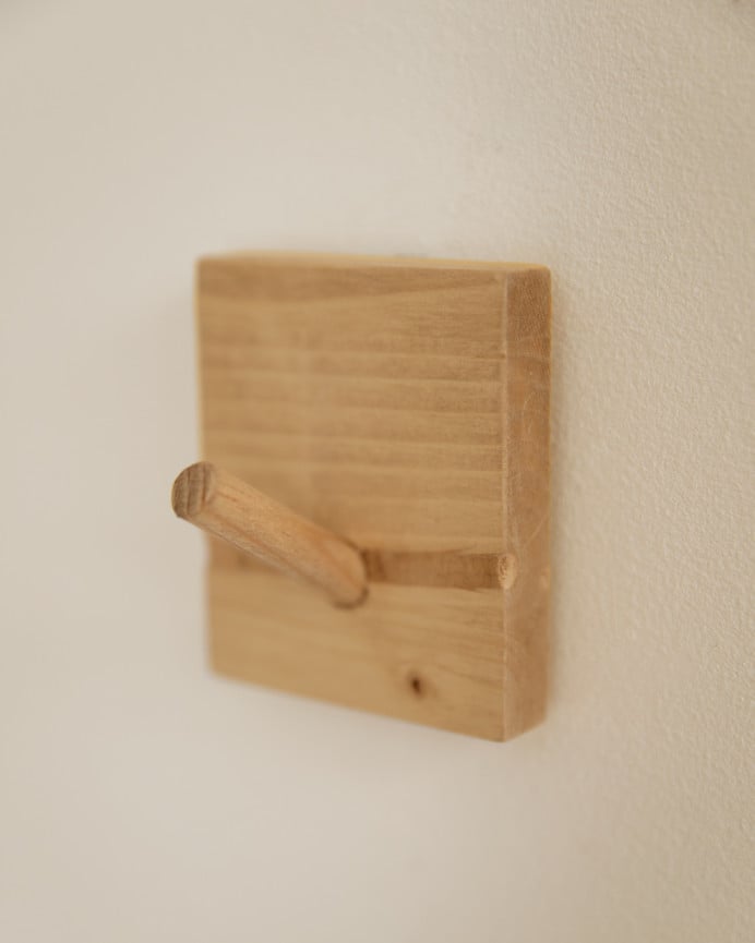 Deco Wood Colgador De Pared De Madera Maciza En Tono Roble Medio De 8x6cm