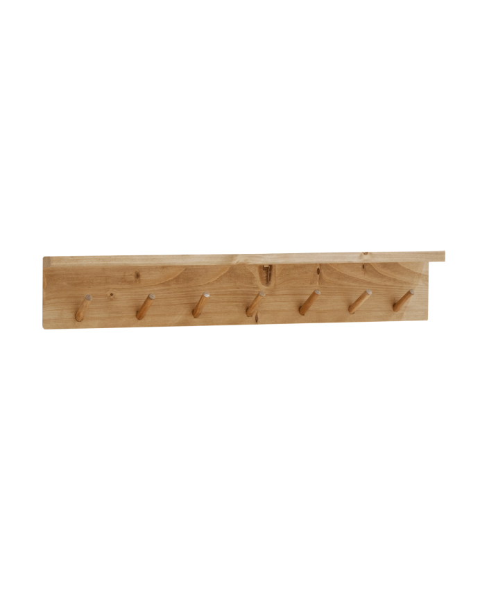 Deco wood Colgador de pared de madera maciza en tono roble medio de 61x9 5cm