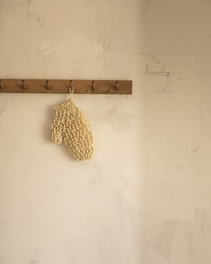 Deco Wood Colgador De Pared De Madera Maciza En Tono Roble Oscuro De 61x5cm