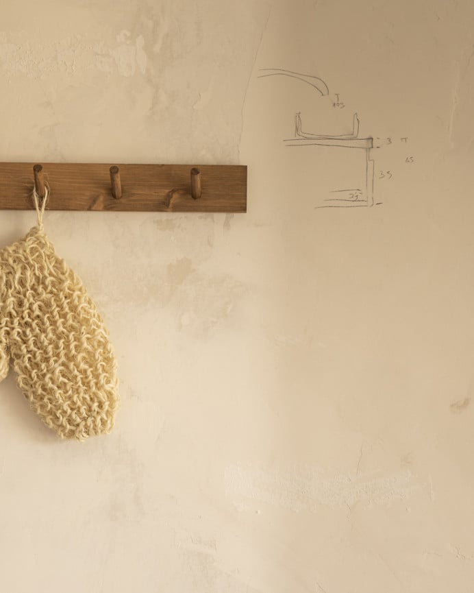 Deco Wood Colgador De Pared De Madera Maciza En Tono Roble Oscuro De 26x5cm