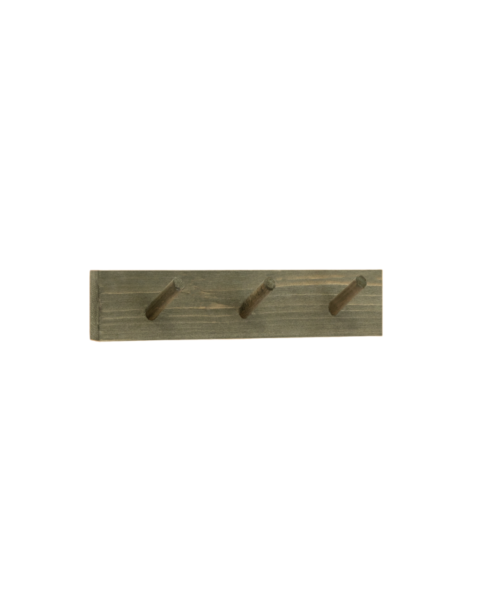 Deco wood Colgador de pared de madera maciza en tono verde de 26x5cm