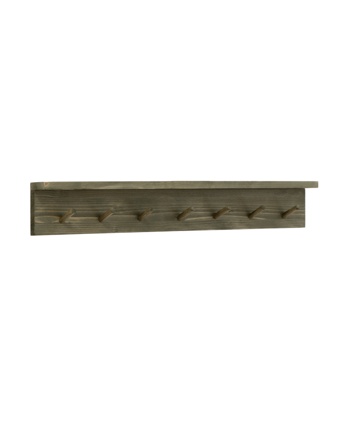 Deco wood Colgador de pared de madera maciza en tono verde de 61x9 5cm