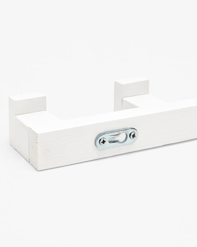 Deco Wood Colgador/Perchero De Madera Maciza Tono Blanco De 5x50cm
