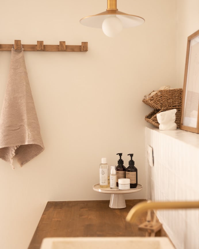 Deco Wood Colgador/Perchero De Madera Maciza Tono Roble Oscuro De 5x50cm