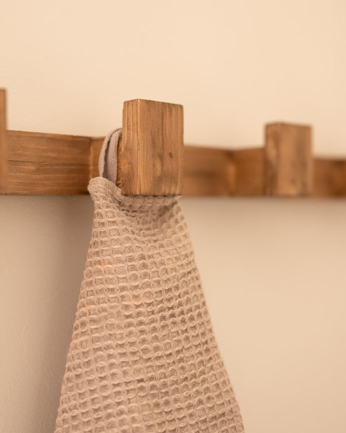 Deco Wood Colgador/Perchero De Madera Maciza Tono Roble Oscuro De 5x50cm