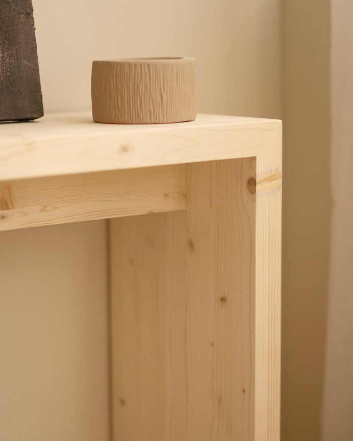 Deco Wood Consola De Madera Maciza En Tono Natural De 120x80cm