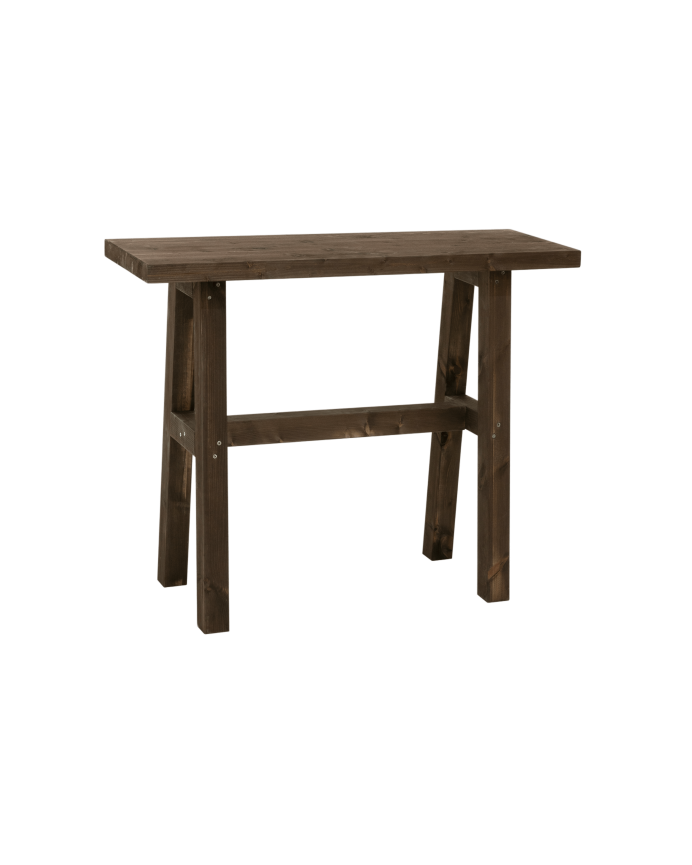 Deco wood Consola de madera maciza en tono nogal de 100x80cm