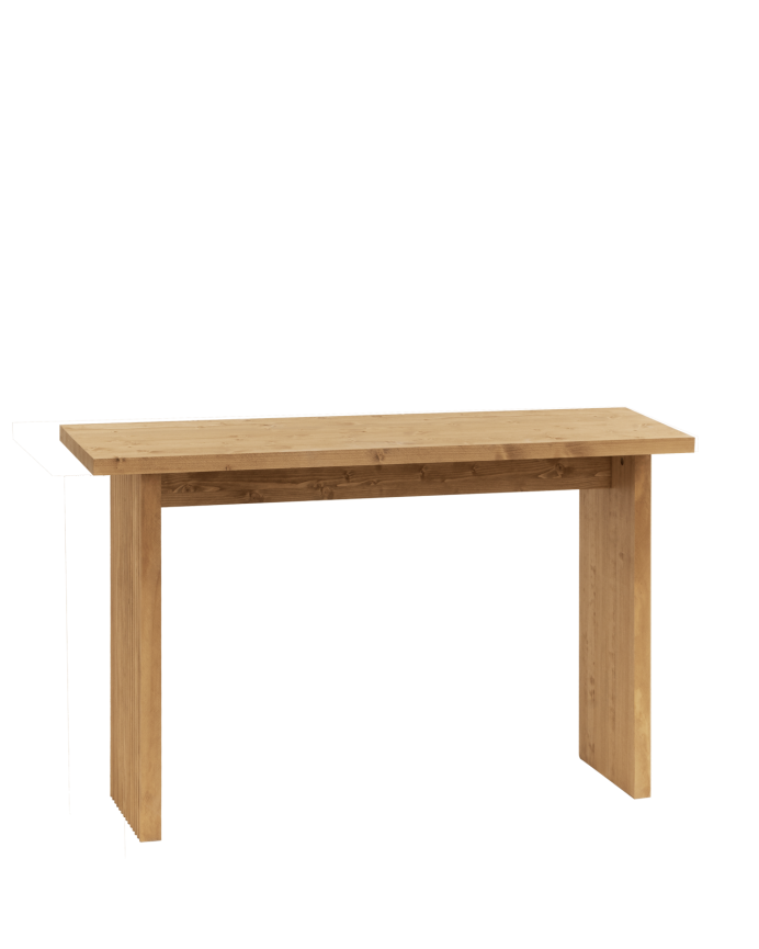Deco wood Consola de madera maciza en tono roble medio de 120x80cm