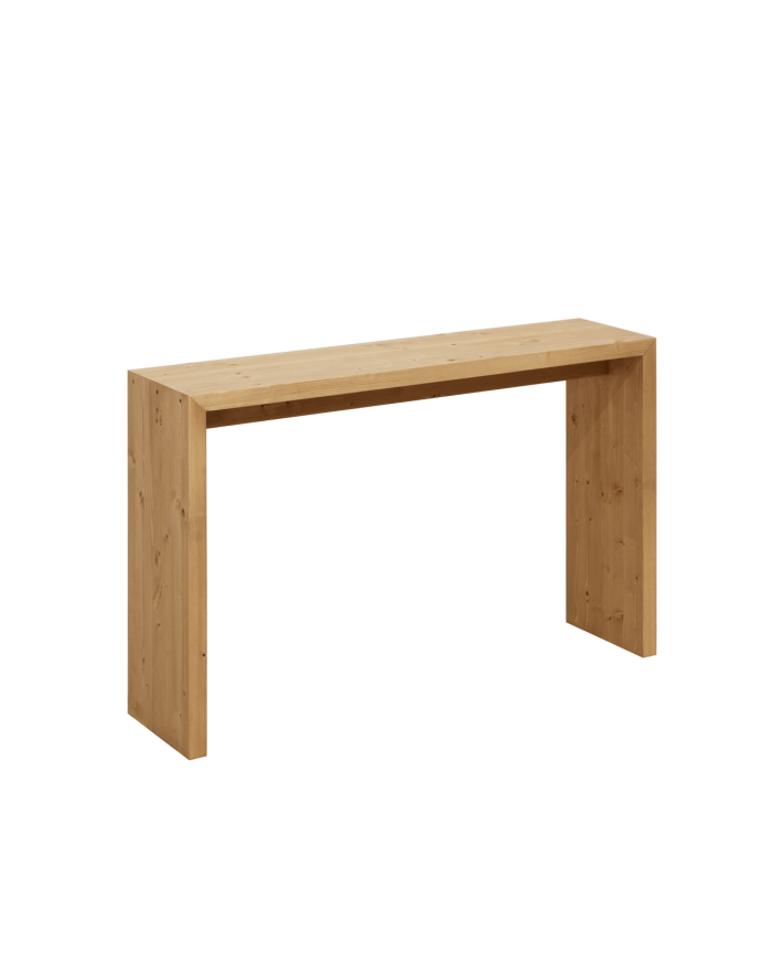 Deco wood Consola de madera maciza en tono roble medio de 120x80cm