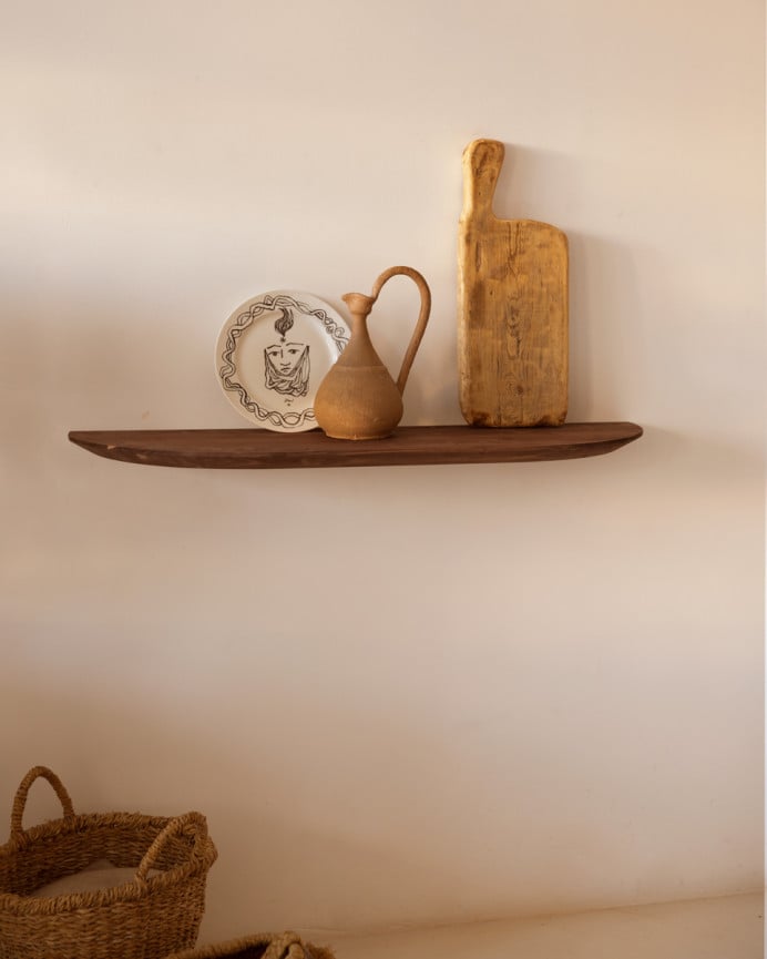 Deco Wood Consola Recibidor De Madera Maciza En Tono Nogal 100cm