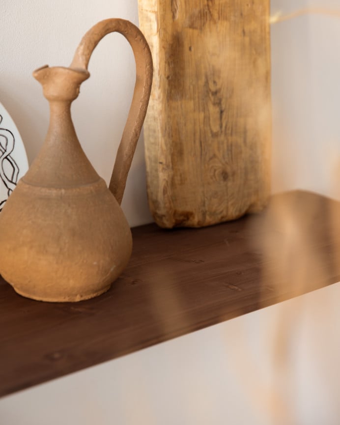 Deco Wood Consola Recibidor De Madera Maciza En Tono Nogal 100cm