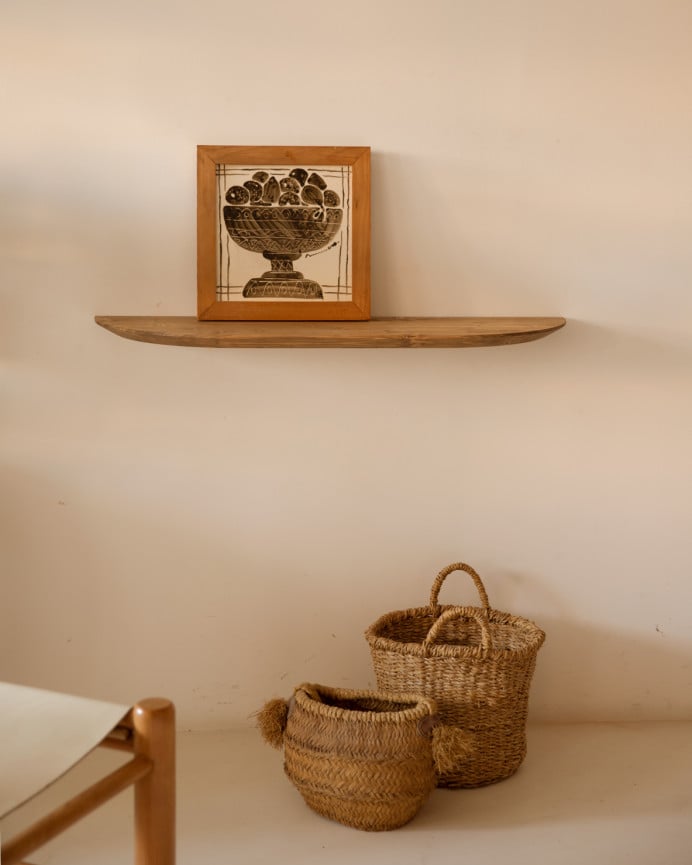 Deco Wood Consola Recibidor Redondeada De Madera Maciza En Tono Toble Oscuro De 100cm