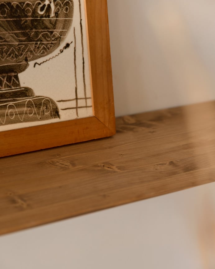 Deco Wood Consola Recibidor Redondeada De Madera Maciza En Tono Toble Oscuro De 100cm