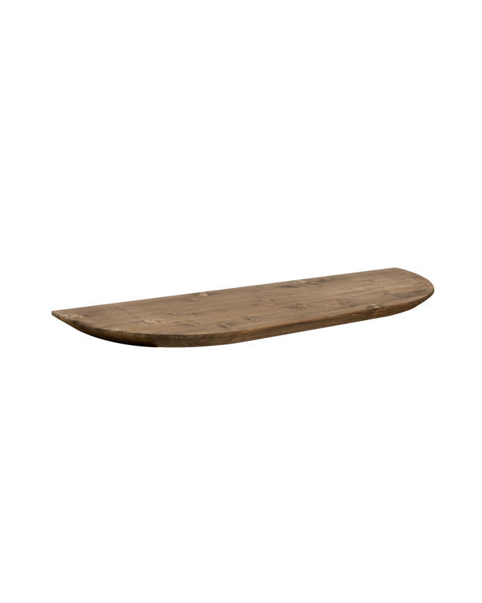 Deco wood Consola recibidor redondeada de madera maciza en tono toble oscuro de 100cm