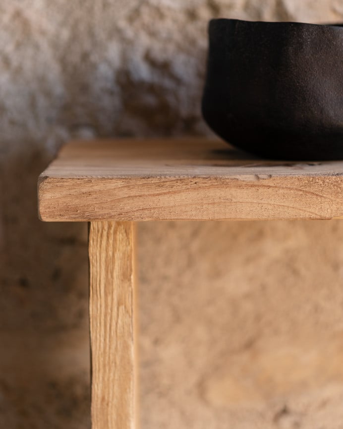 Deco Wood Consola Rústica De Madera Maciza De 120x80cm