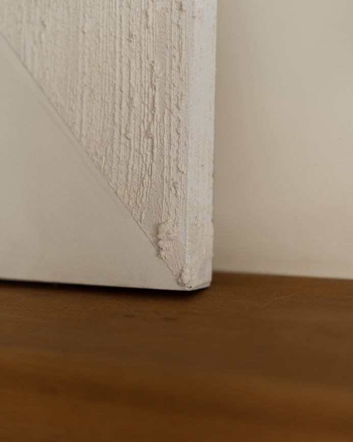 Deco Wood Cuadro Beige Decorativo Sobre Algodón Con Bastidor De Madera Pintado Artesanalmente Con Pintura Al óleo De 80x60cm